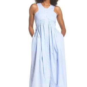 CAARA Aria Stripe Cotton Midi Dress SzS